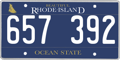 RI license plate 657392