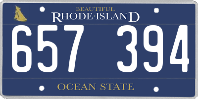 RI license plate 657394
