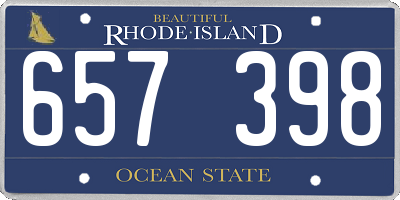 RI license plate 657398