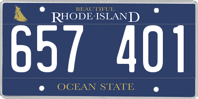 RI license plate 657401