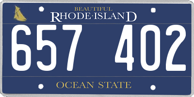 RI license plate 657402