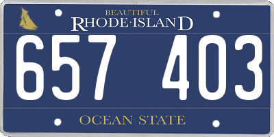 RI license plate 657403
