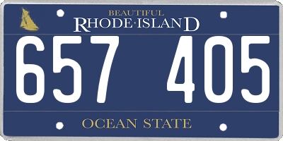 RI license plate 657405