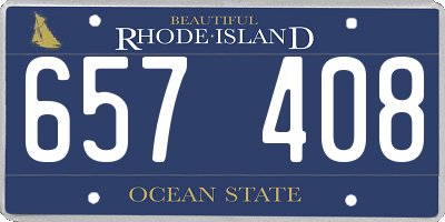 RI license plate 657408