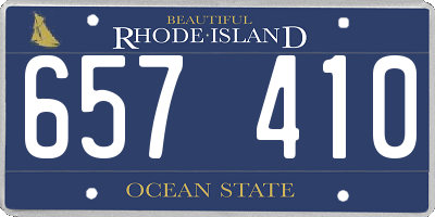 RI license plate 657410