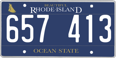 RI license plate 657413