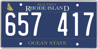 RI license plate 657417