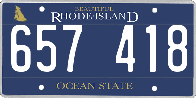 RI license plate 657418