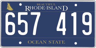 RI license plate 657419