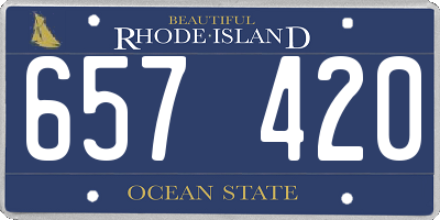 RI license plate 657420