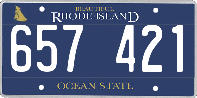 RI license plate 657421