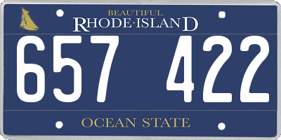 RI license plate 657422