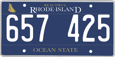 RI license plate 657425