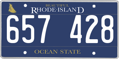 RI license plate 657428