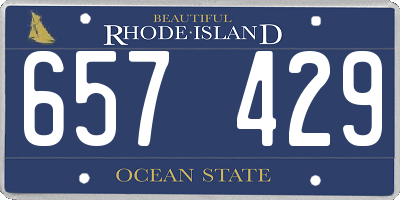 RI license plate 657429