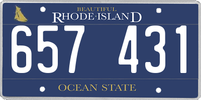 RI license plate 657431
