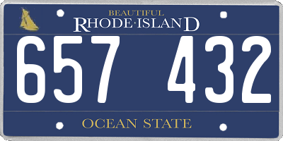 RI license plate 657432