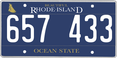 RI license plate 657433