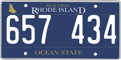 RI license plate 657434