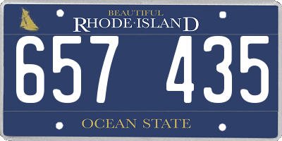 RI license plate 657435