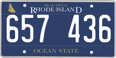 RI license plate 657436