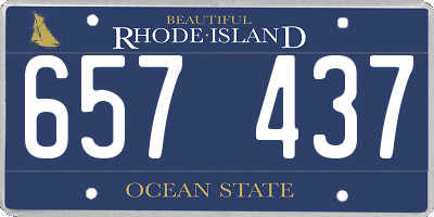 RI license plate 657437