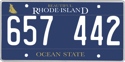 RI license plate 657442