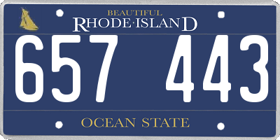 RI license plate 657443