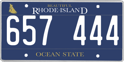 RI license plate 657444