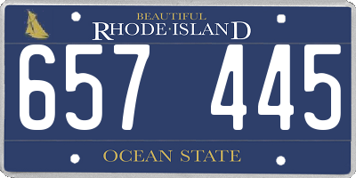RI license plate 657445