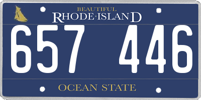 RI license plate 657446