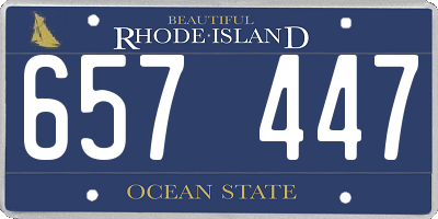 RI license plate 657447