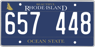 RI license plate 657448