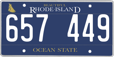 RI license plate 657449