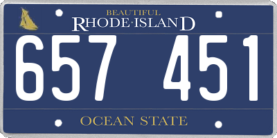RI license plate 657451