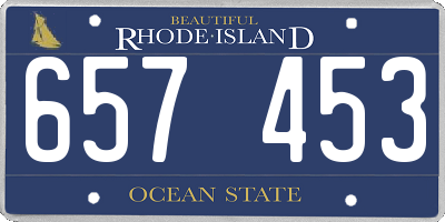 RI license plate 657453