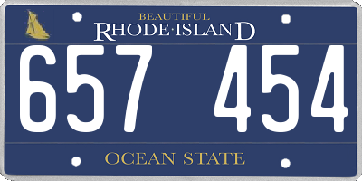 RI license plate 657454