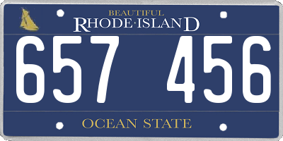 RI license plate 657456