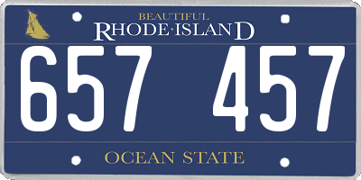 RI license plate 657457