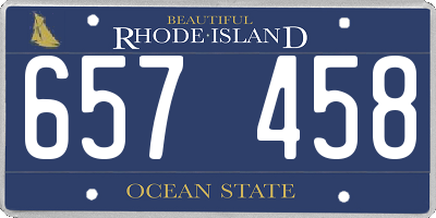 RI license plate 657458