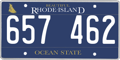 RI license plate 657462