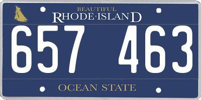 RI license plate 657463