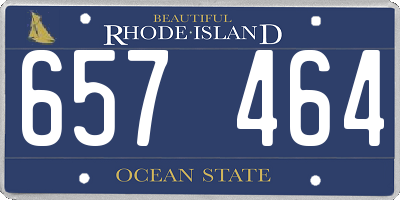 RI license plate 657464