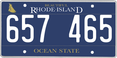 RI license plate 657465