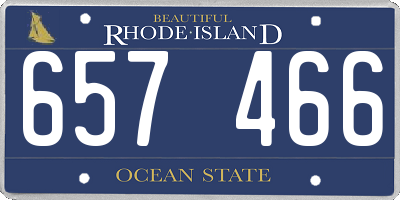 RI license plate 657466
