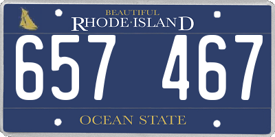 RI license plate 657467