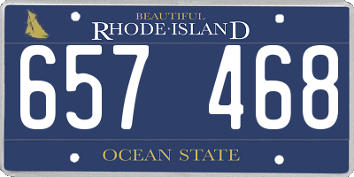 RI license plate 657468