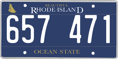 RI license plate 657471