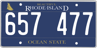 RI license plate 657477