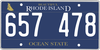 RI license plate 657478